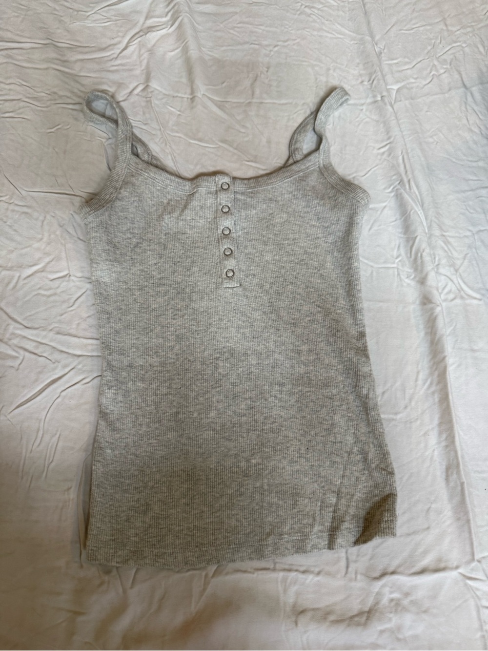Abercrombie & Fitch Gray Ribbed Button-Front Tank